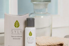 Sylk lubricant discreet packaging in the bathroom