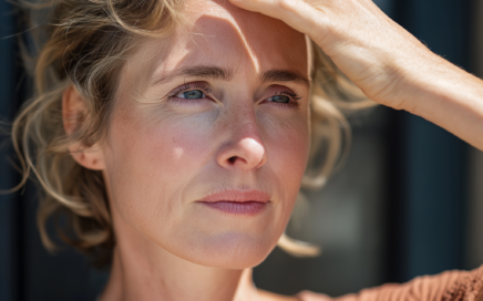 woman in her 50s having a hot flush